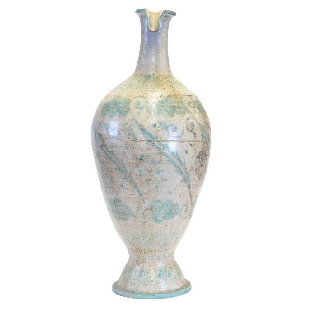 Vintage Moroccan Ceramic Turquoise Vase - Berbere Imports