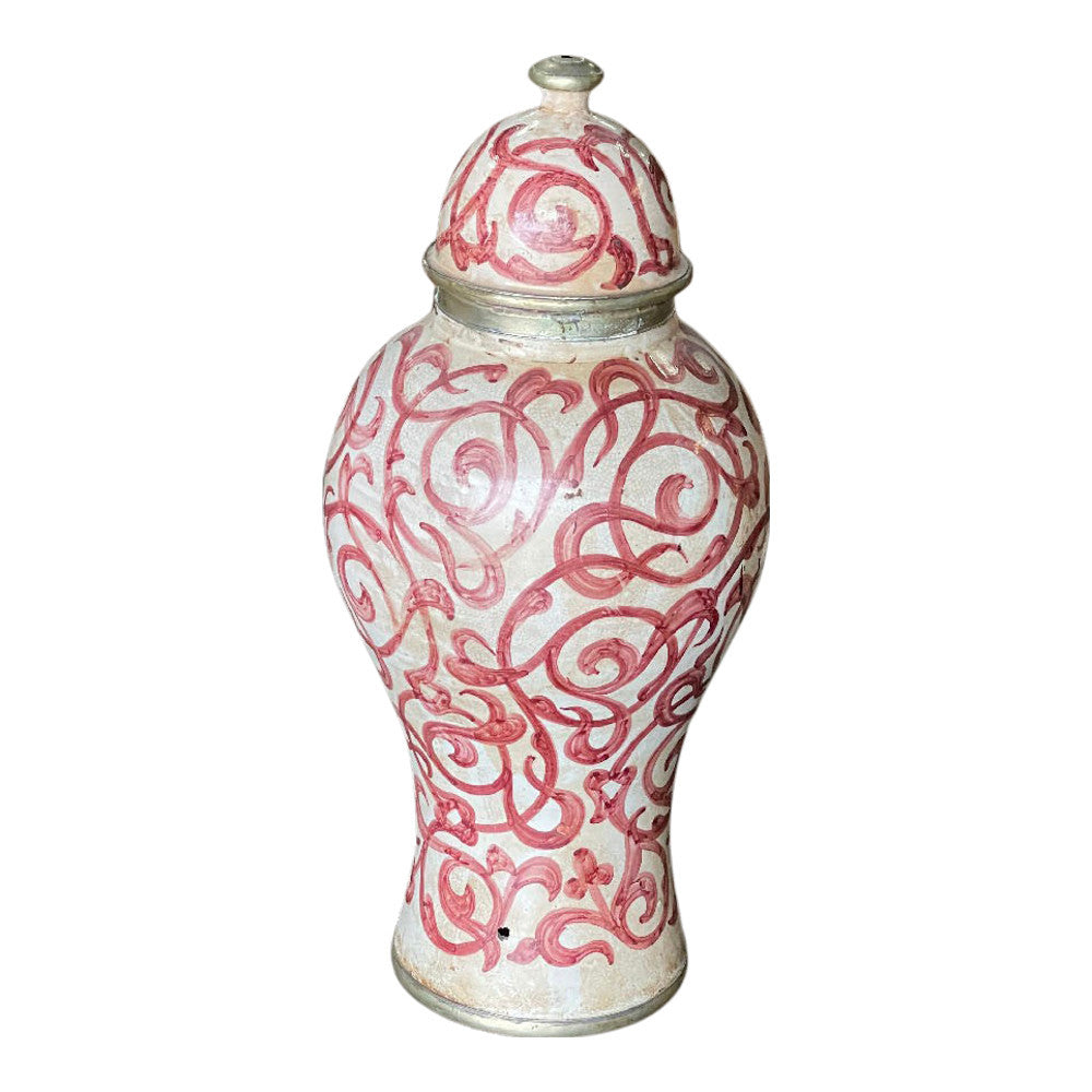 Vintage Moroccan Ceramic Vase With Lid - Berbere Imports