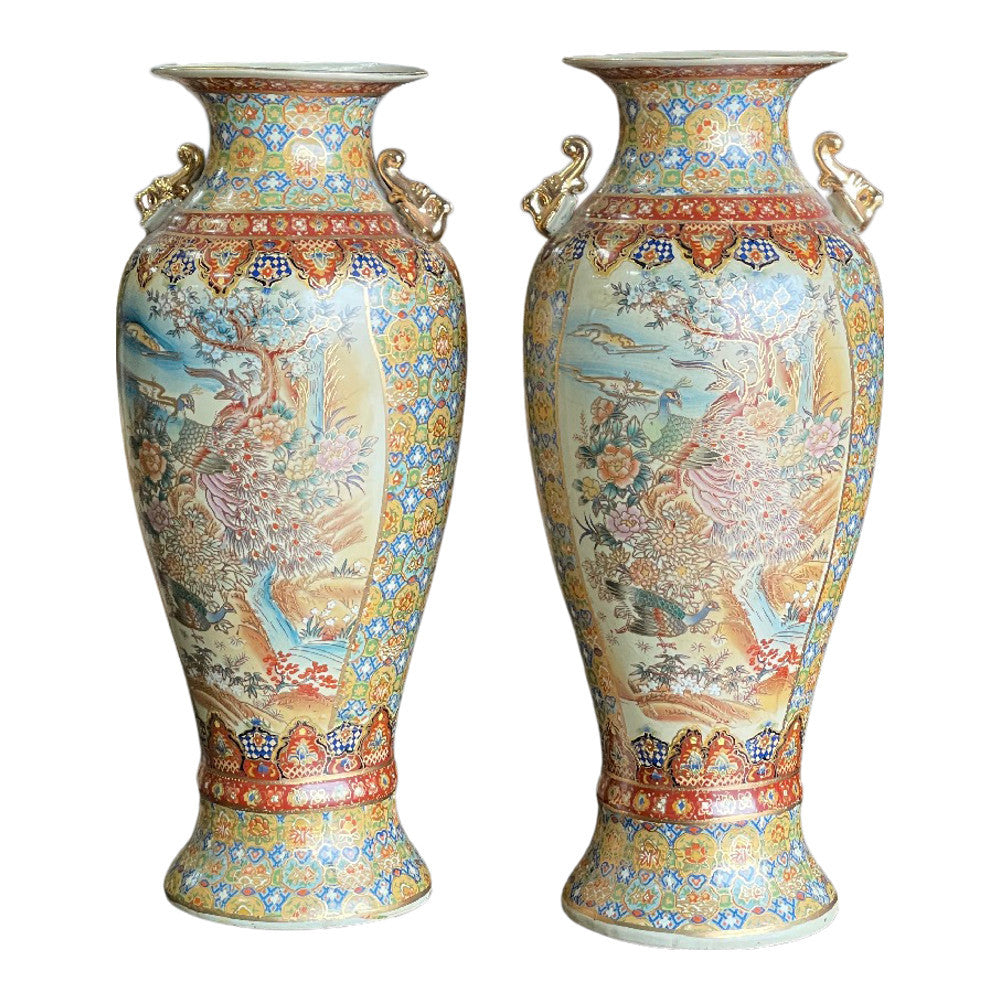 Vintage Chinese Ceramic Vase - Pair - Berbere Imports