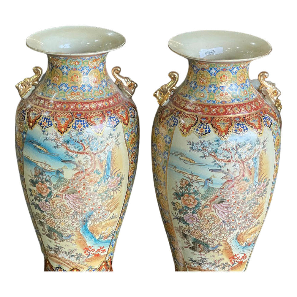 Vintage Chinese Ceramic Vase - Pair - Berbere Imports