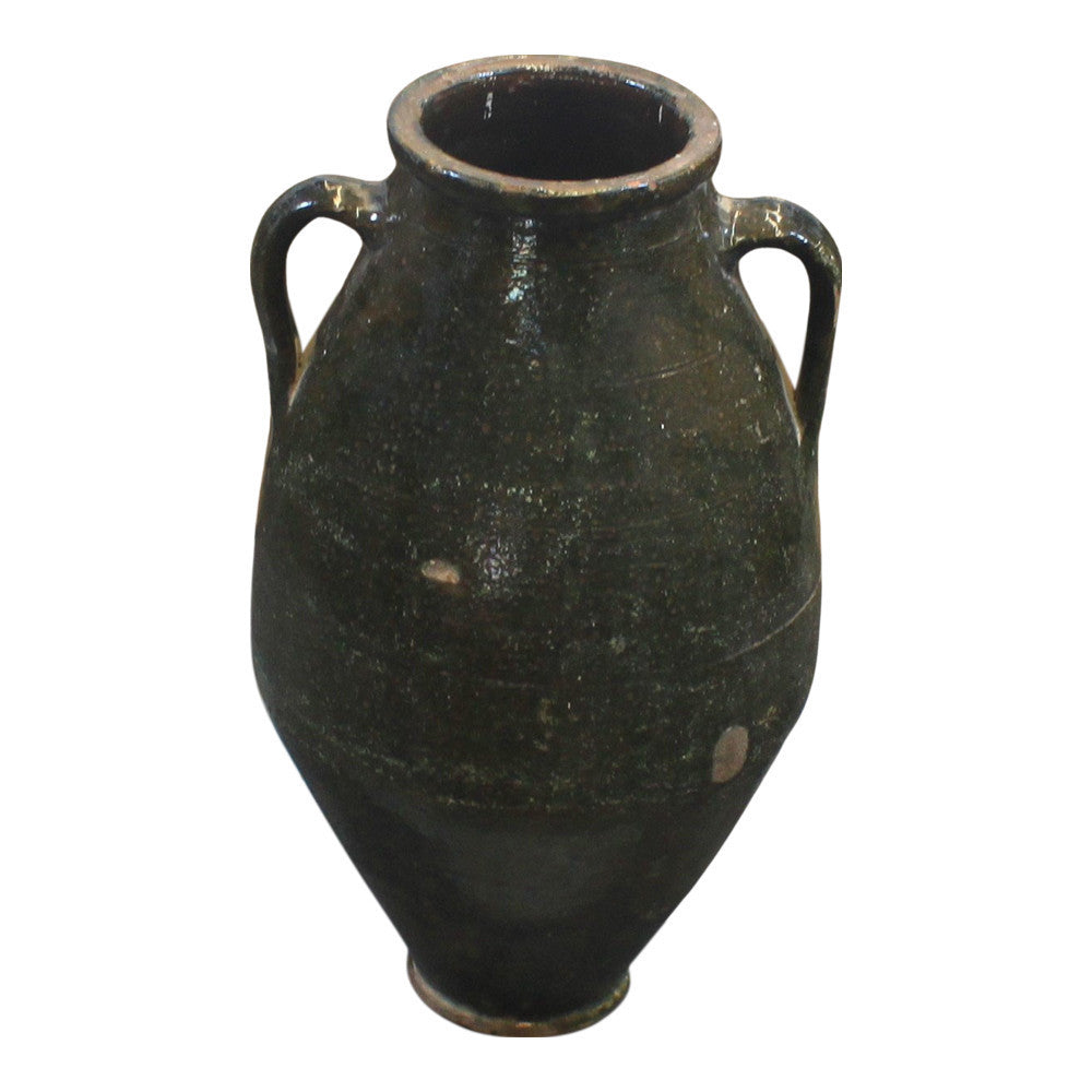 Vintage Turkish Terracotta Green Jar - Large - Berbere Imports