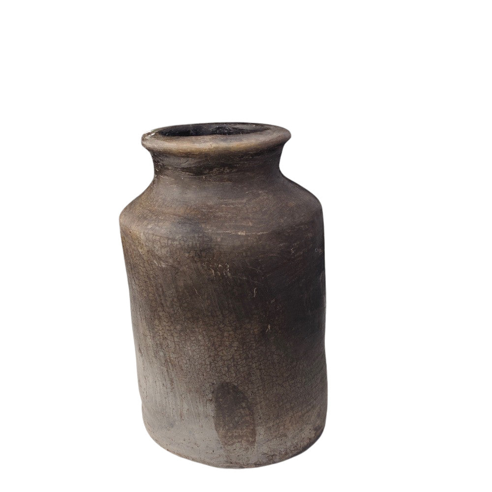 Sejnane Earthenware Vessel - Small Charcoal - Berbere Imports