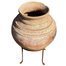 African Terracotta Jar With Iron Base - Berbere Imports