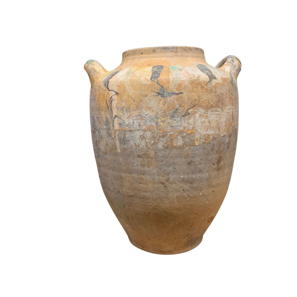 Vintage Glazed Kinik Olive Oil Jar - Berbere Imports