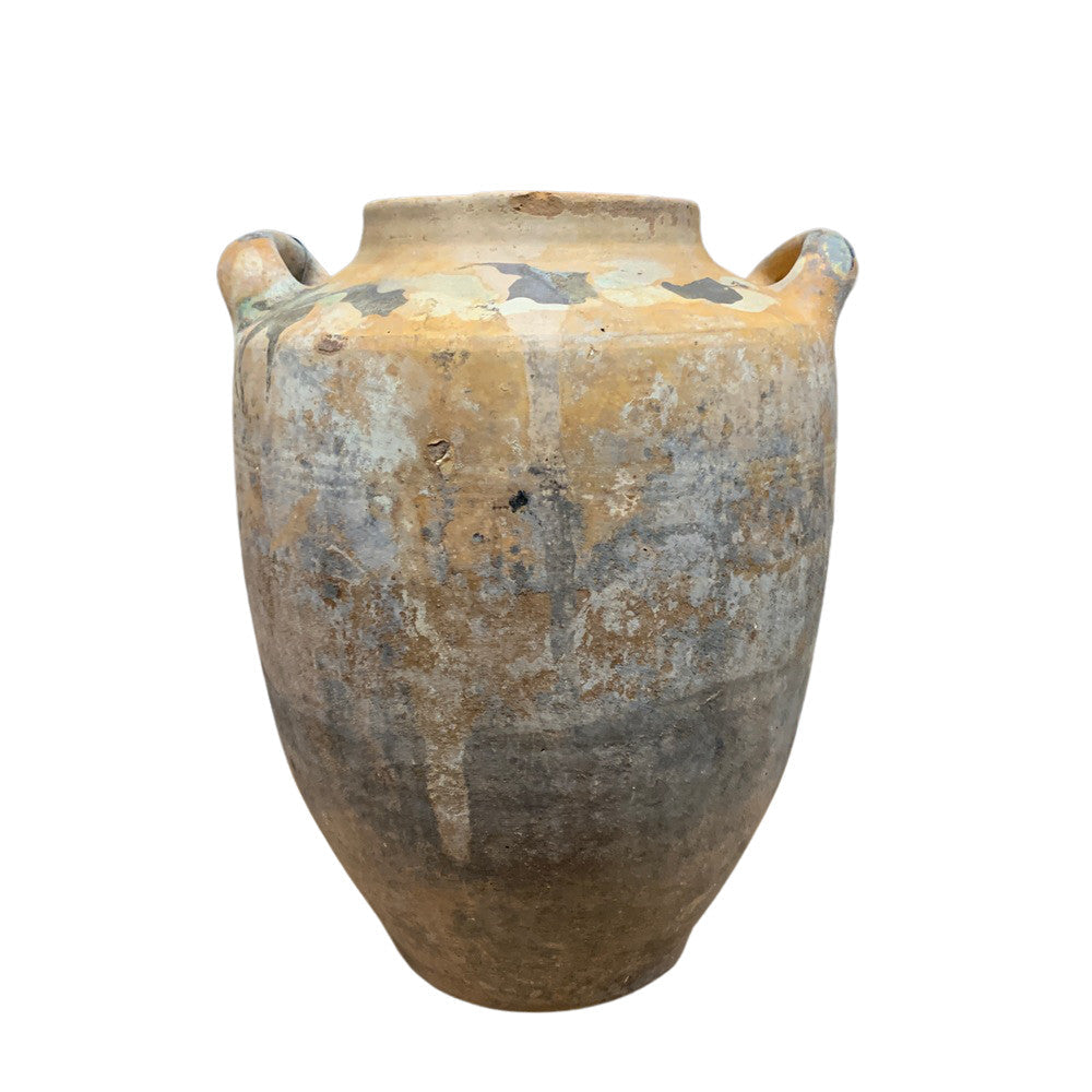 Vintage Glazed Kinik Olive Oil Jar - Berbere Imports
