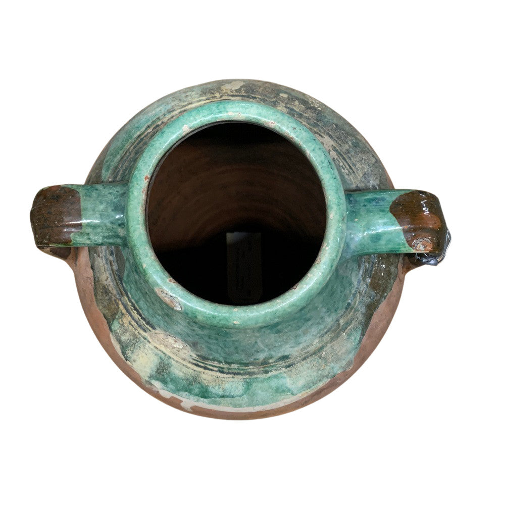 Vintage Glazed Kinik Olive Oil Jar - Berbere Imports