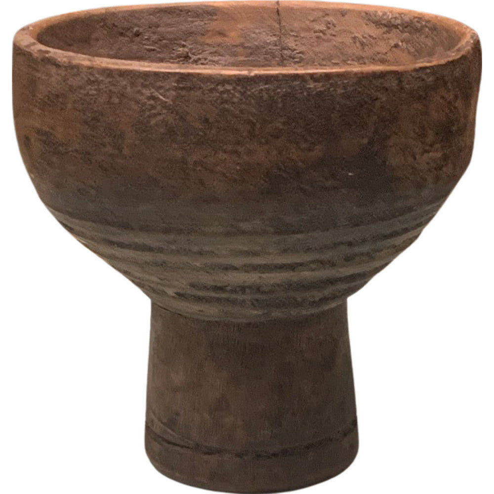 Vintage Wooden Chalice-Shaped Vessel - Berbere Imports