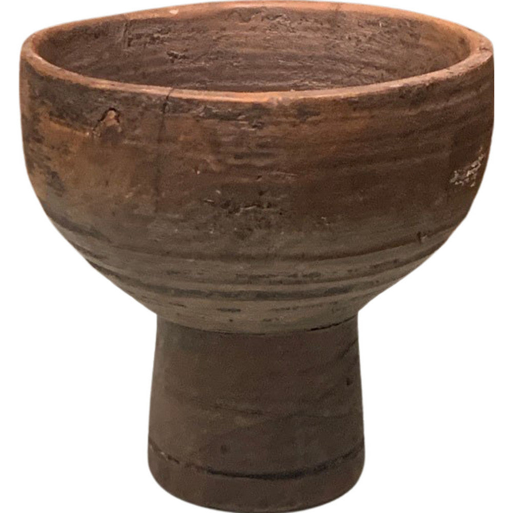 Vintage Wooden Chalice-Shaped Vessel - Berbere Imports