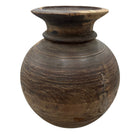 Vintage Round Wooden Vessel - Berbere Imports