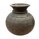 Vintage Round Wooden Vessel - Berbere Imports