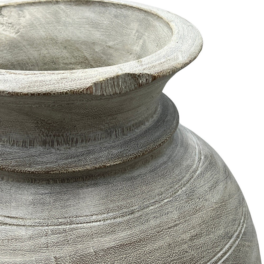 Vintage Round Wooden Vessel - Berbere Imports