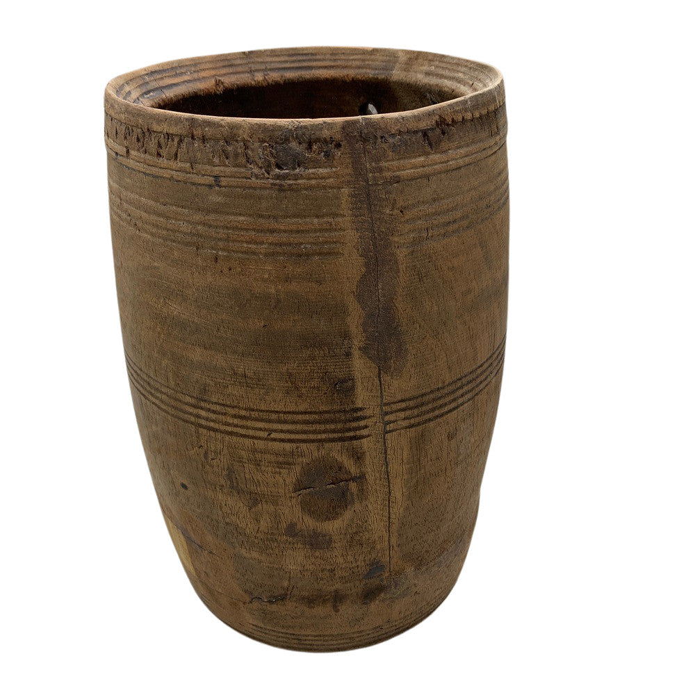 Vintage Indian Wood Vessel - Berbere Imports