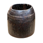 Vintage Indian Wooden Vessel With Metal Embellishments - Berbere Imports