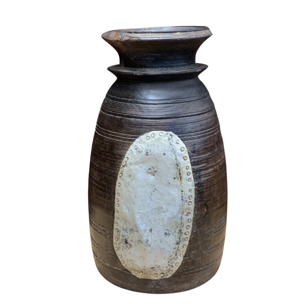 Vintage Indian Wooden Milk Pot - Berbere Imports