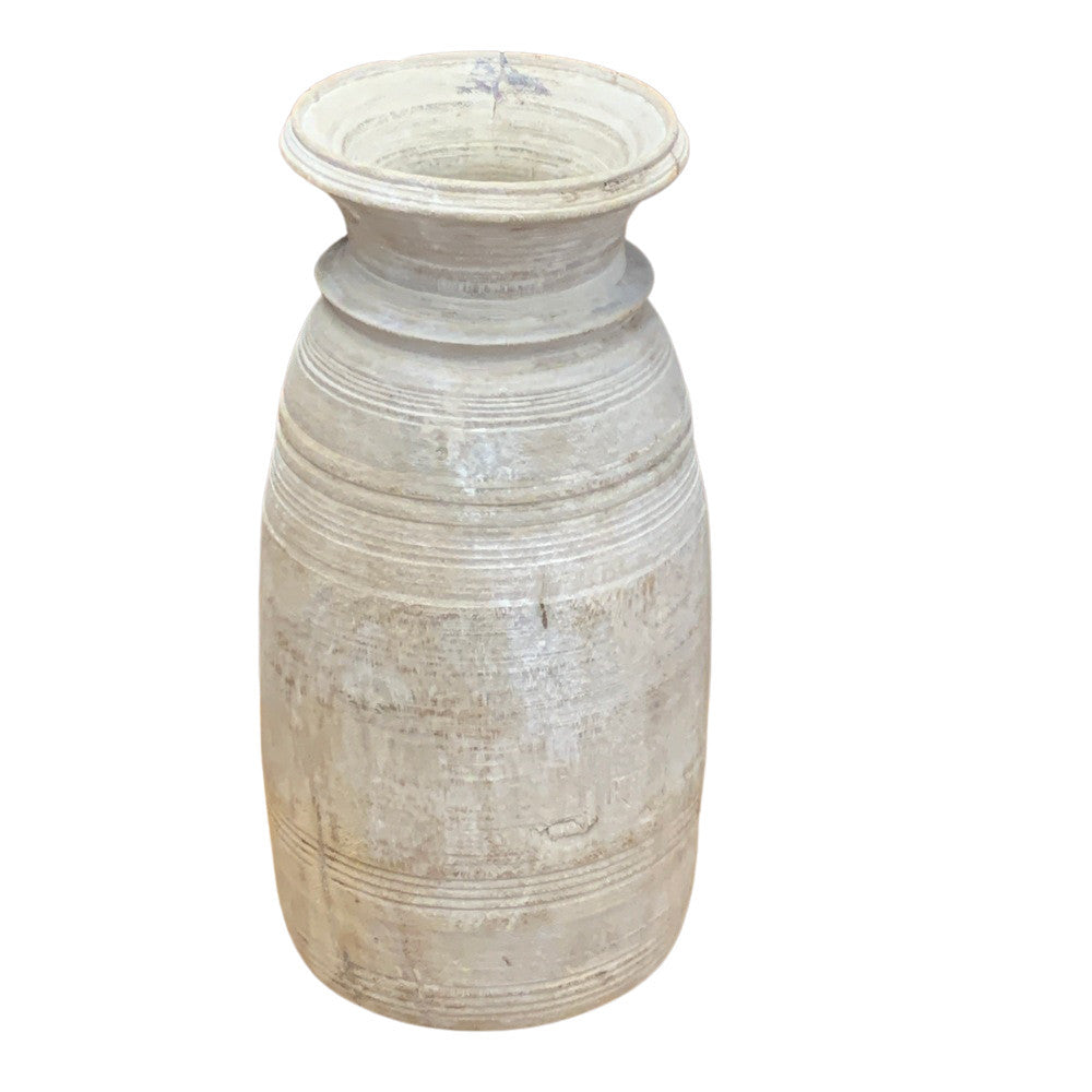 Vintage Indian Wooden Milk Pot - Berbere Imports