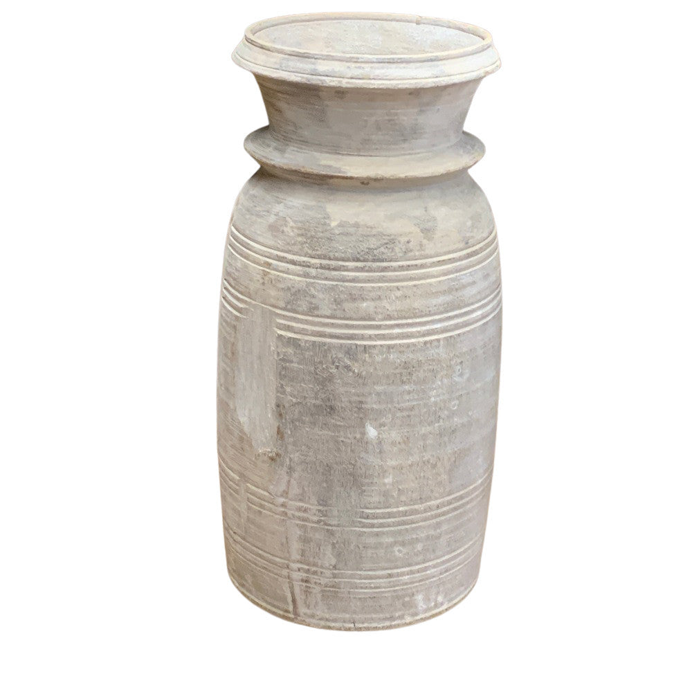 Vintage Indian Wooden Milk Pot - Berbere Imports