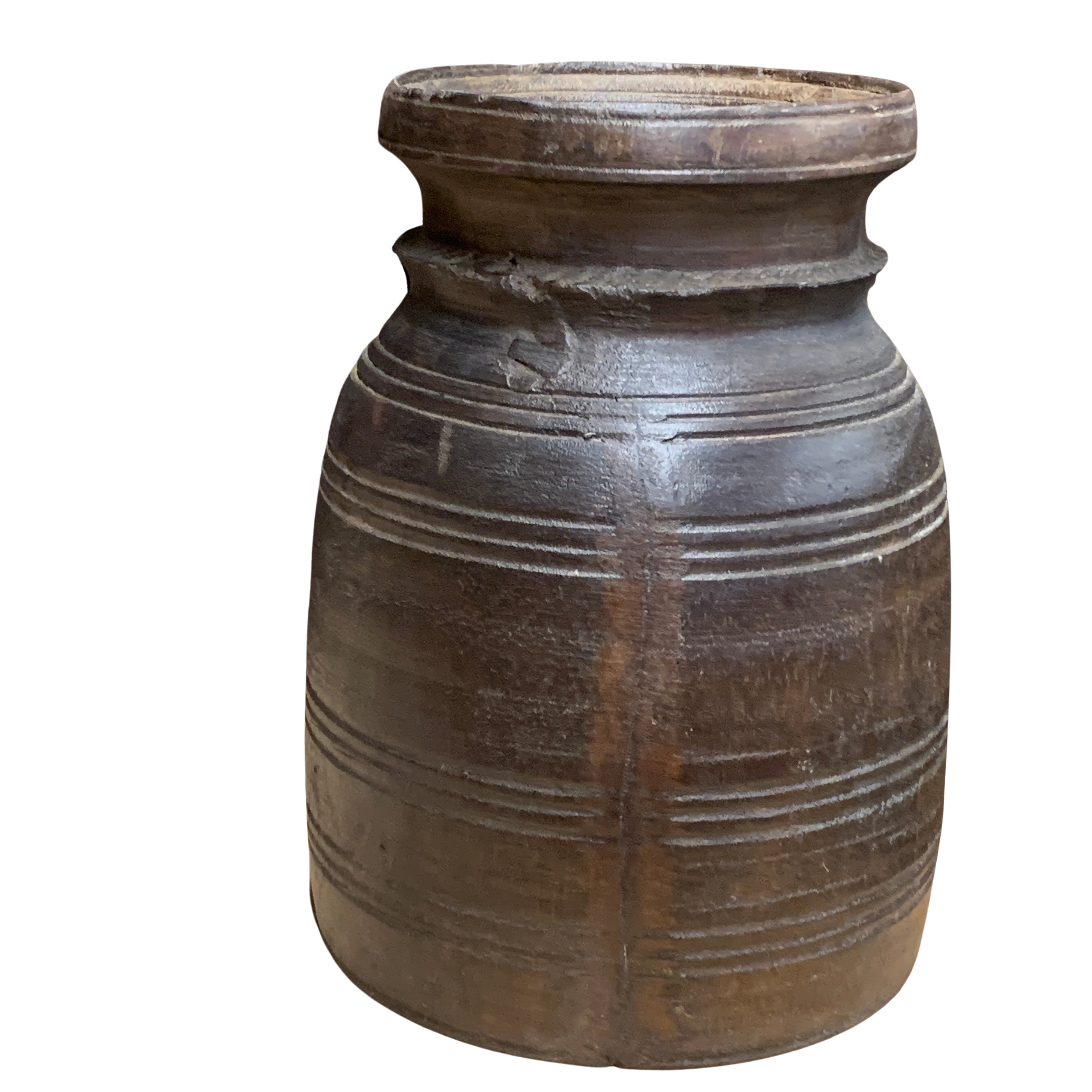 Vintage Indian Wooden Milk Pot - Berbere Imports