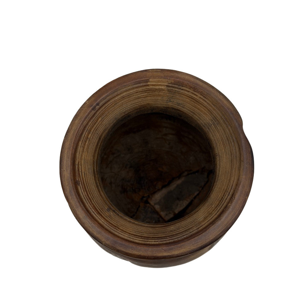 Vintage Indian Wooden Milk Pot - Berbere Imports