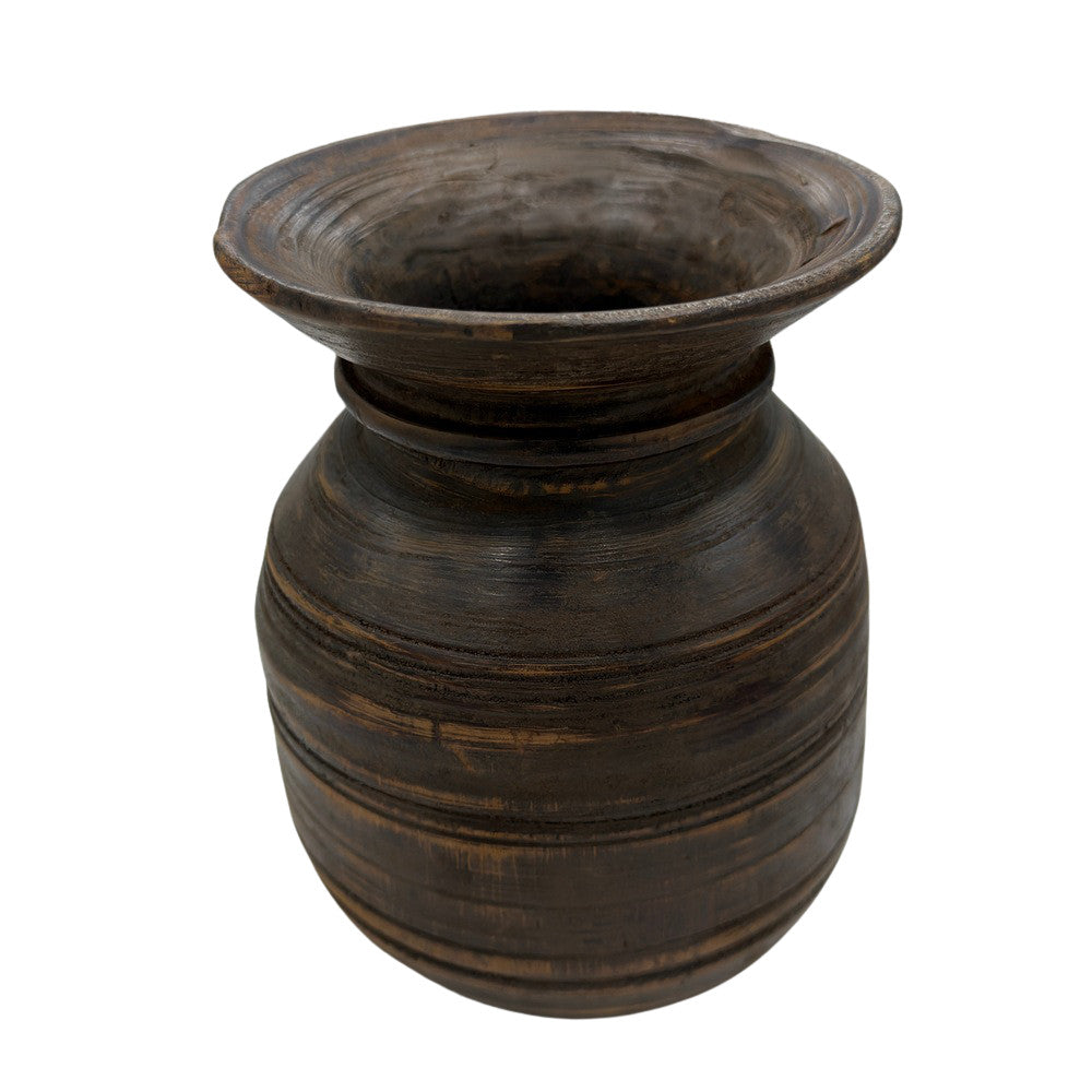 Vintage Indian Wooden Milk Pot - Berbere Imports