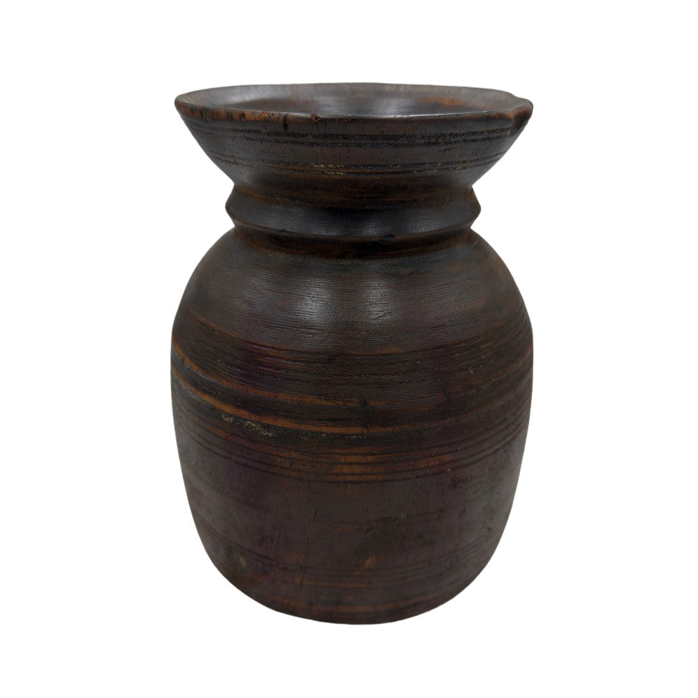 Vintage Indian Wooden Milk Pot - Berbere Imports