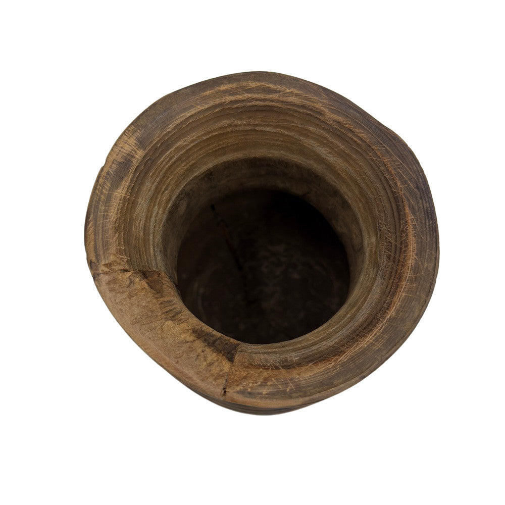 Vintage Indian Wooden Milk Pot - Berbere Imports