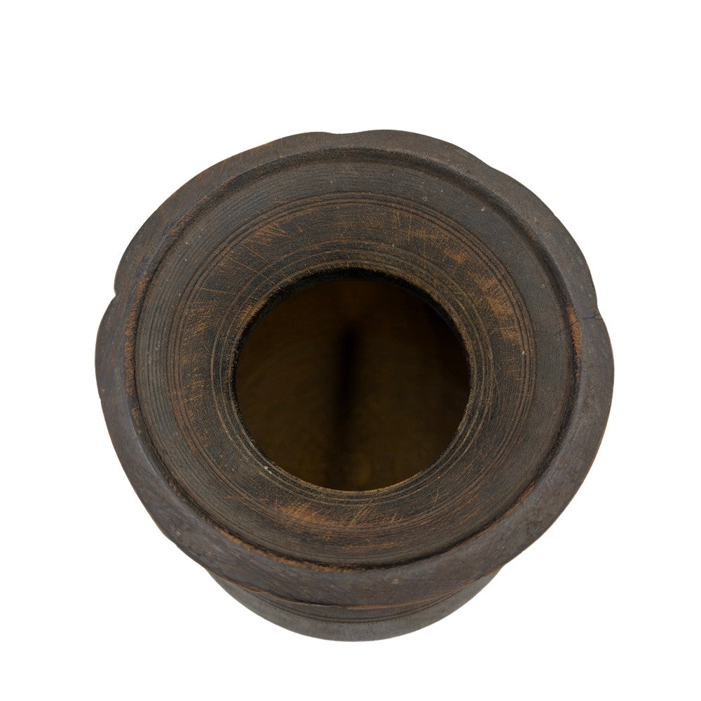 Vintage Indian Wooden Milk Pot - Berbere Imports