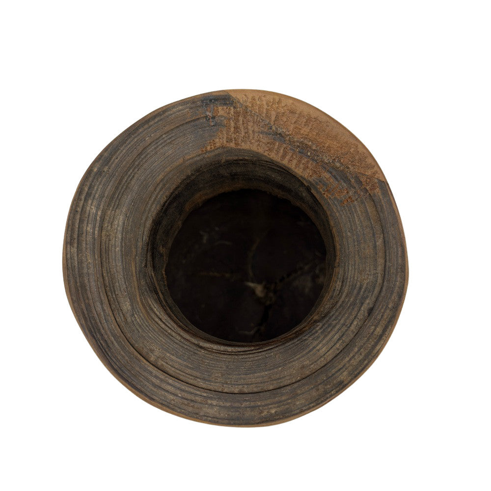 Vintage Indian Wooden Milk Pot - Berbere Imports