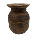 Vintage Indian Wooden Milk Pot - Berbere Imports