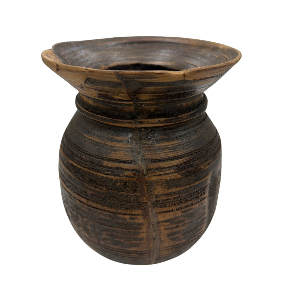 Vintage Indian Wooden Milk Pot - Berbere Imports