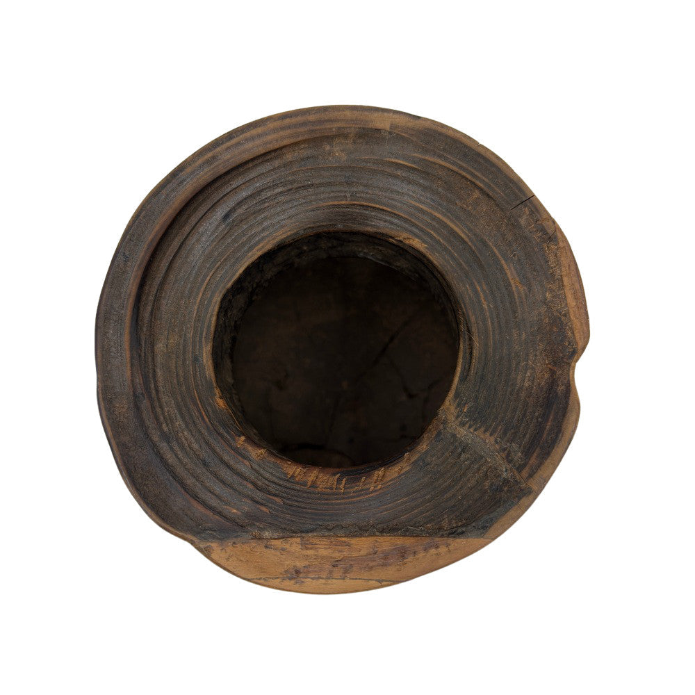 Vintage Indian Wooden Milk Pot - Berbere Imports