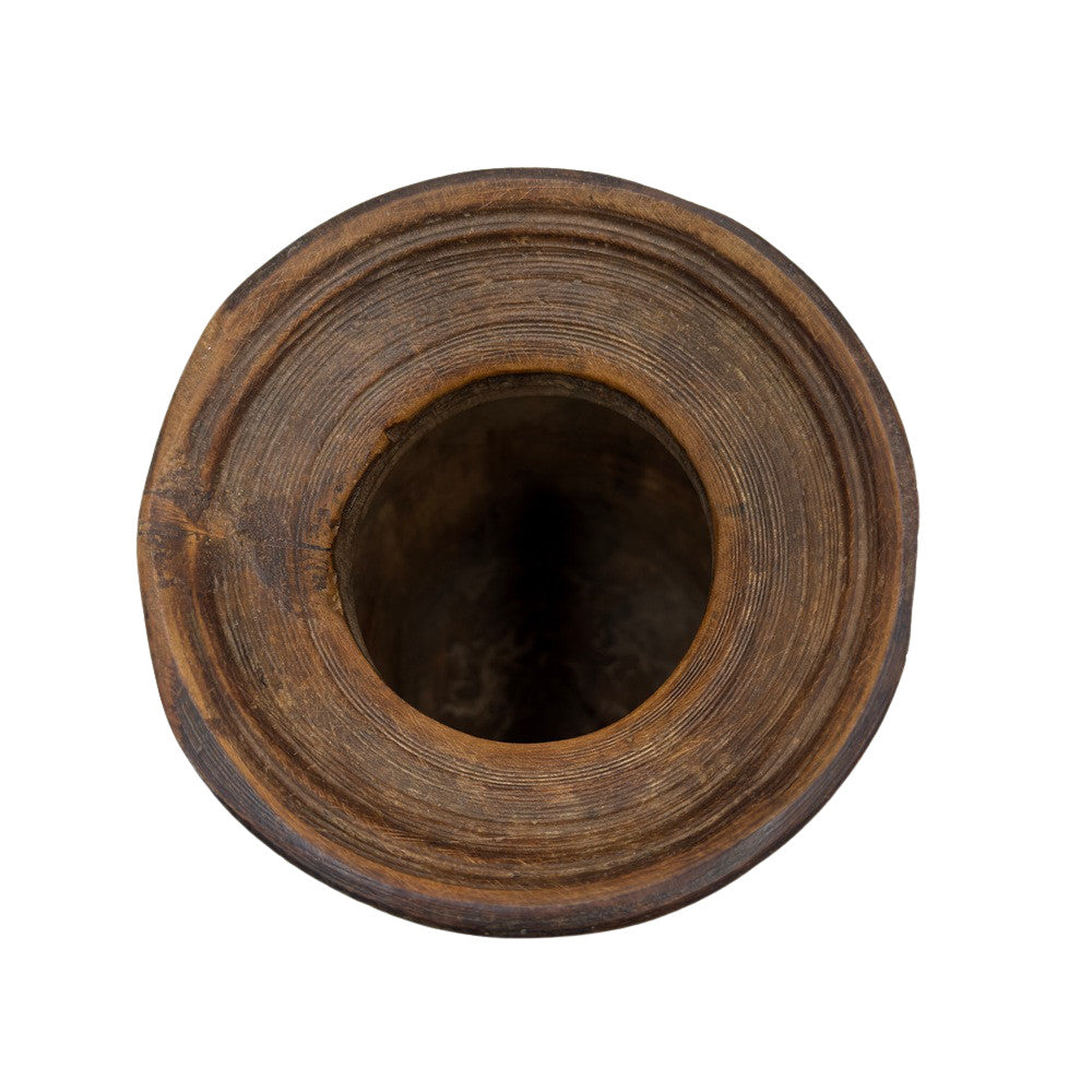 Vintage Indian Wooden Milk Pot - Berbere Imports