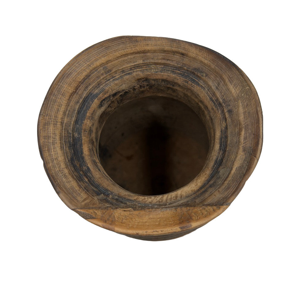 Vintage Indian Wooden Milk Pot - Berbere Imports