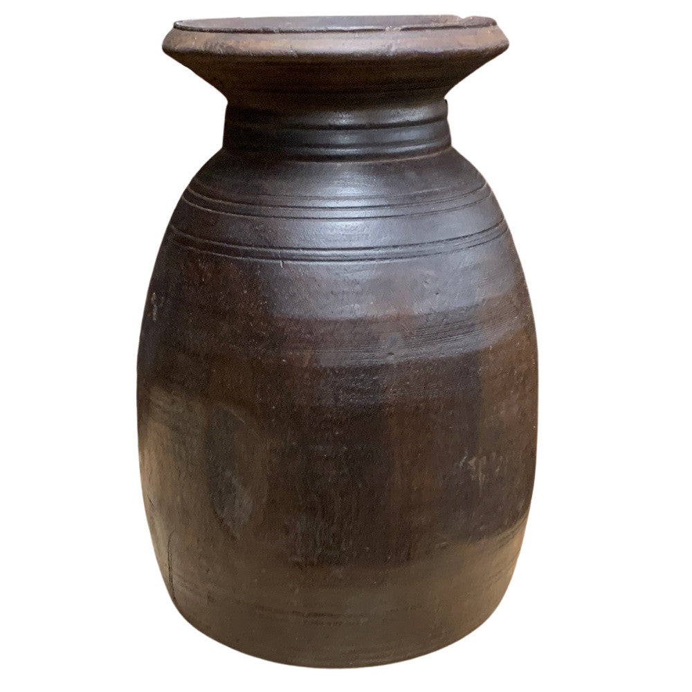 Vintage Indian Wooden Milk Pot - Berbere Imports