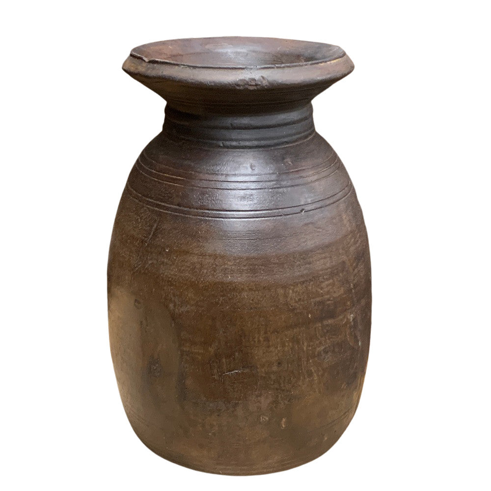 Vintage Indian Wooden Milk Pot - Berbere Imports