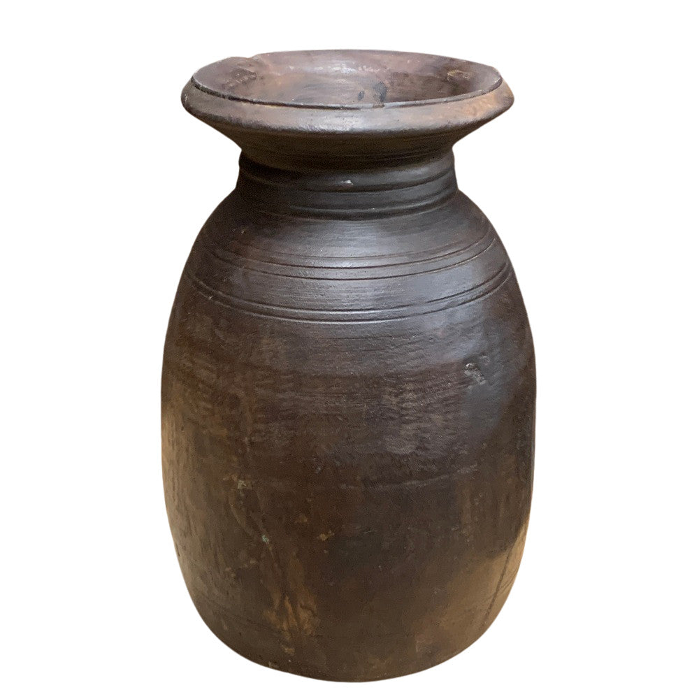 Vintage Indian Wooden Milk Pot - Berbere Imports