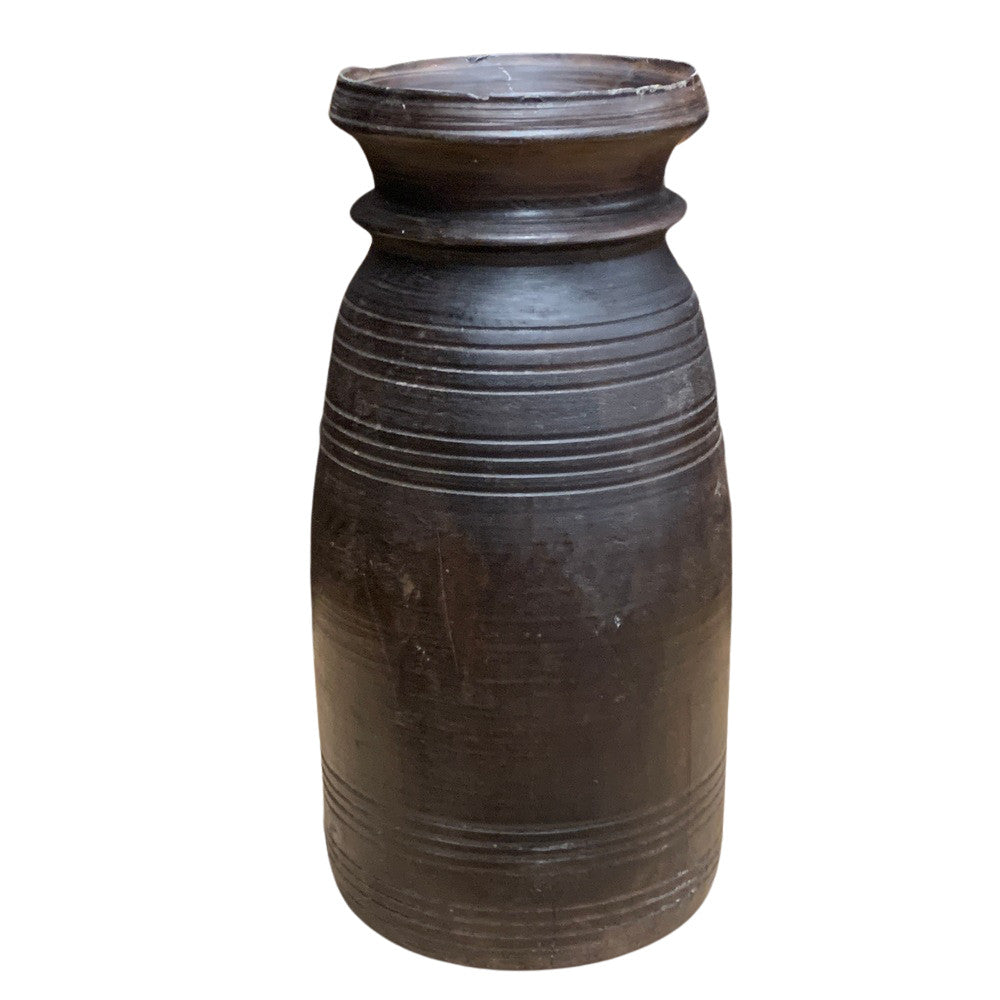 Vintage Indian Wooden Milk Pot - Berbere Imports