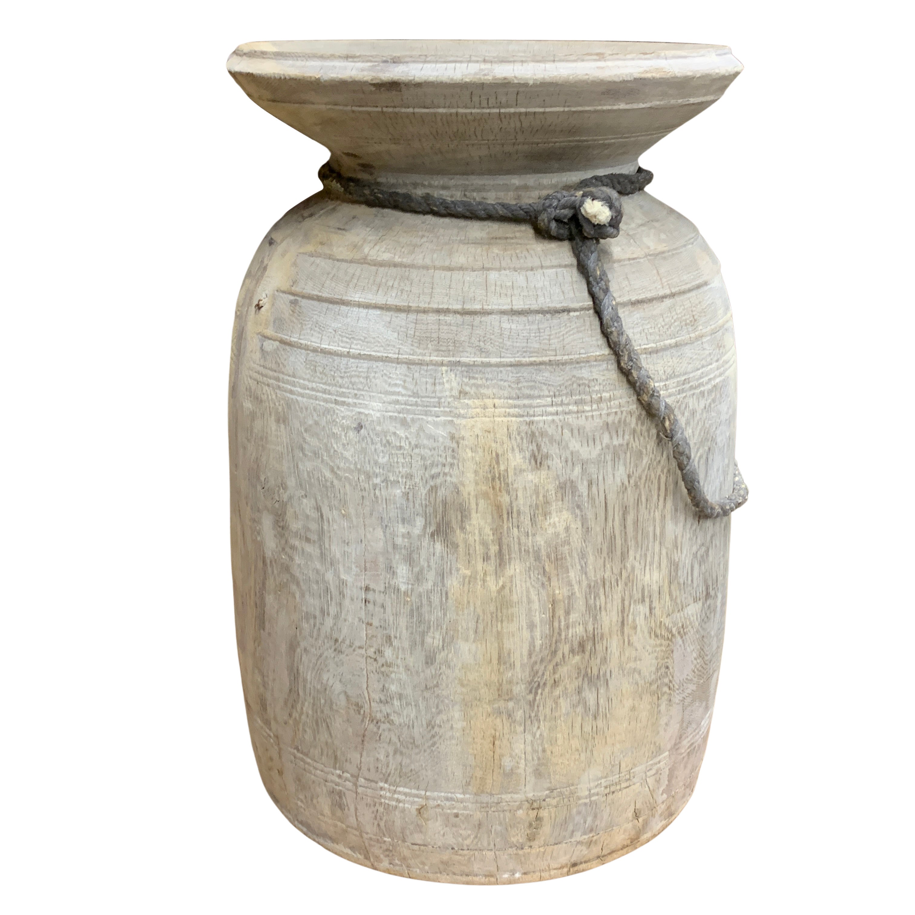 Vintage Indian Wooden Milk Pot - Berbere Imports