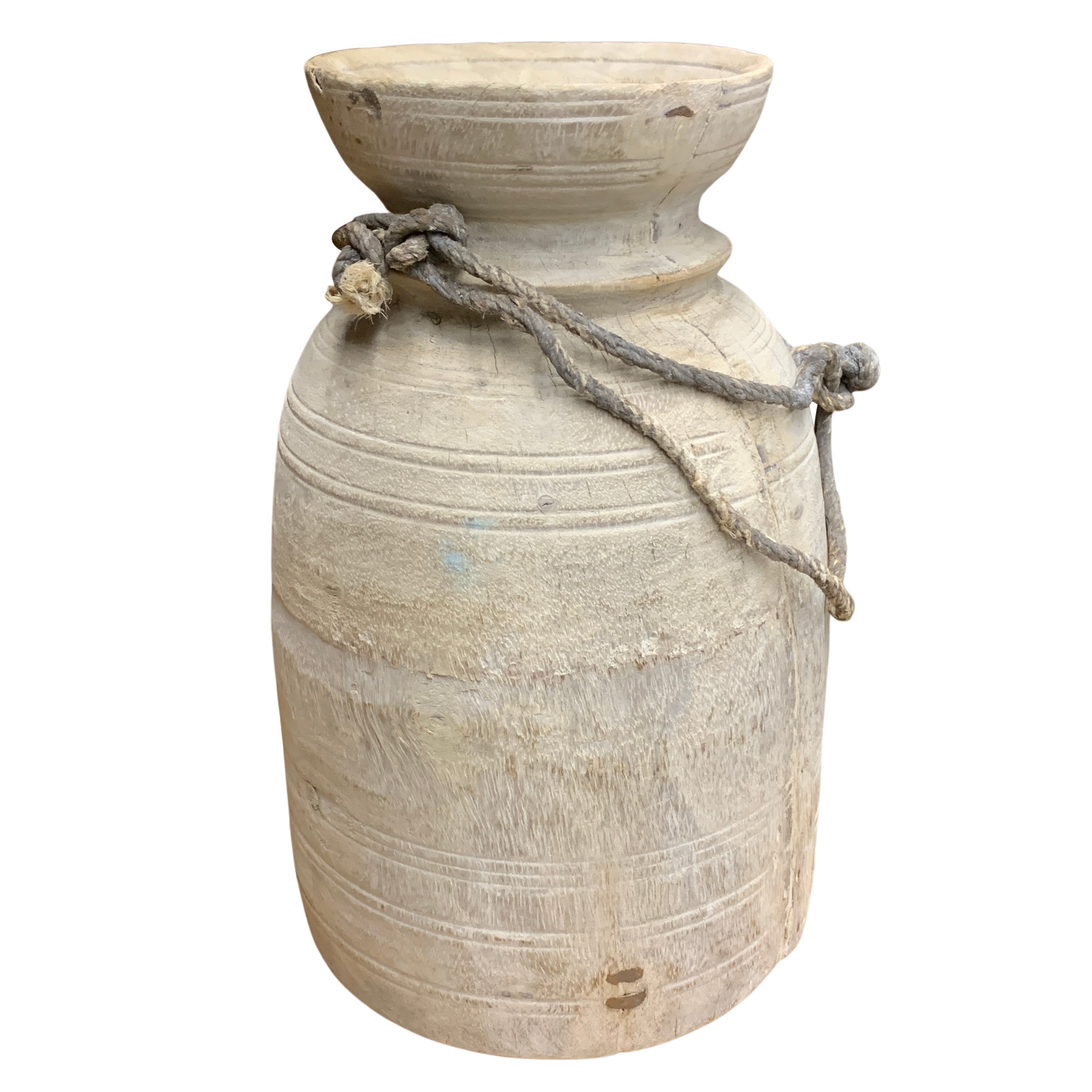 Vintage Indian Wooden Milk Pot - Berbere Imports