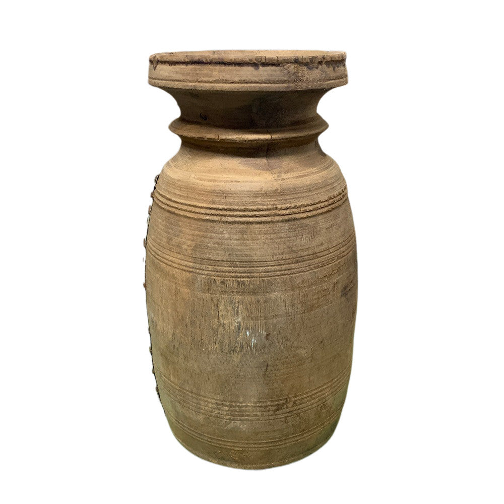 Vintage Indian Wooden Milk Pot - Berbere Imports