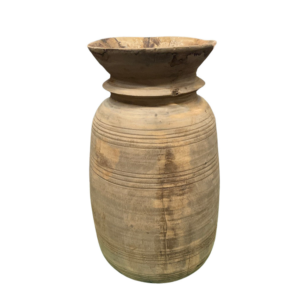 Vintage Indian Wooden Milk Pot - Berbere Imports