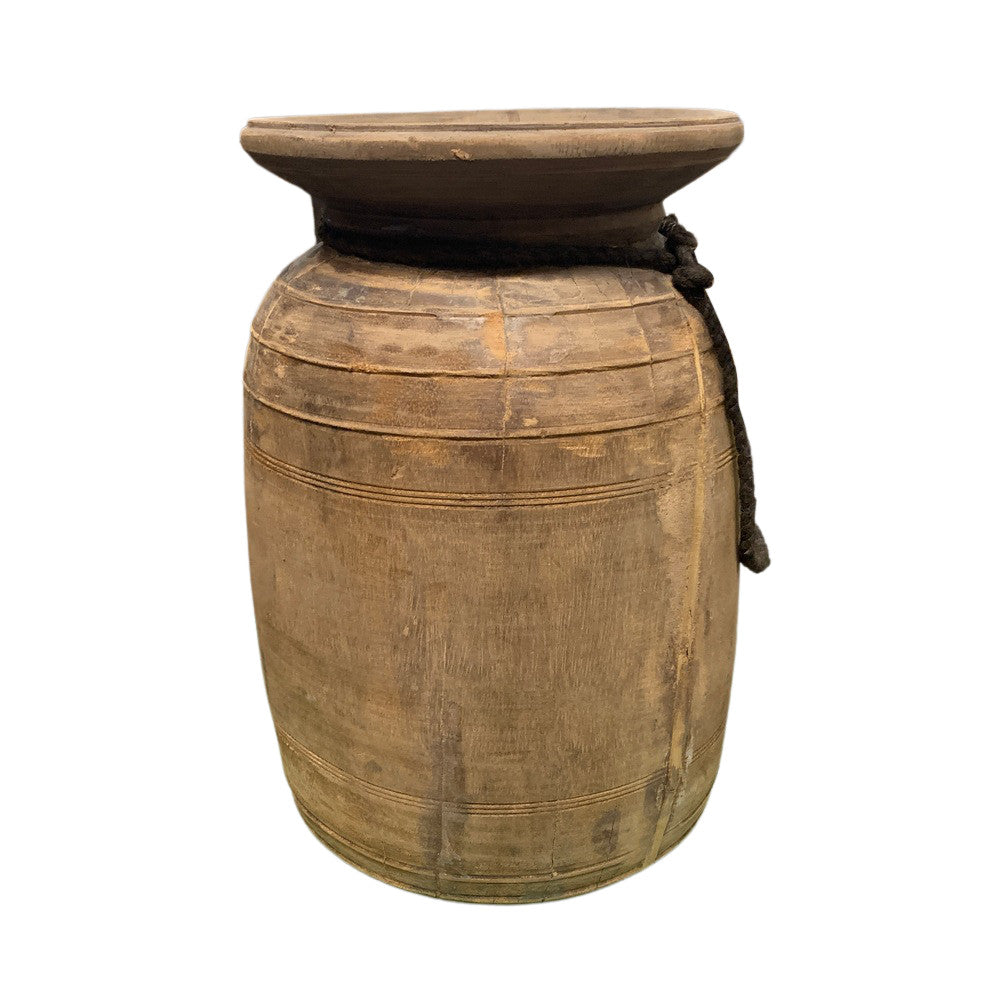 Vintage Indian Wooden Milk Pot - Berbere Imports