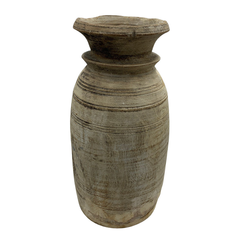 Vintage Indian Wooden Milk Pot - Berbere Imports