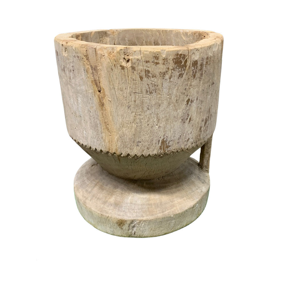 Vintage Wood Stump Vessel - Berbere Imports