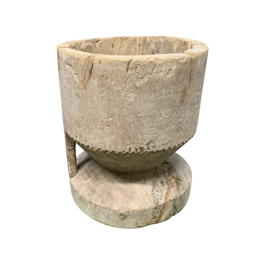 Vintage Wood Stump Vessel - Berbere Imports