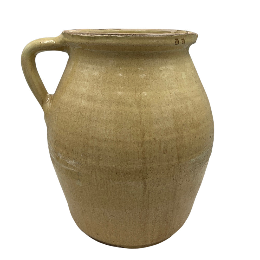 One-Handle Cream Glazed Terracotta Pitcher - Berbere Imports