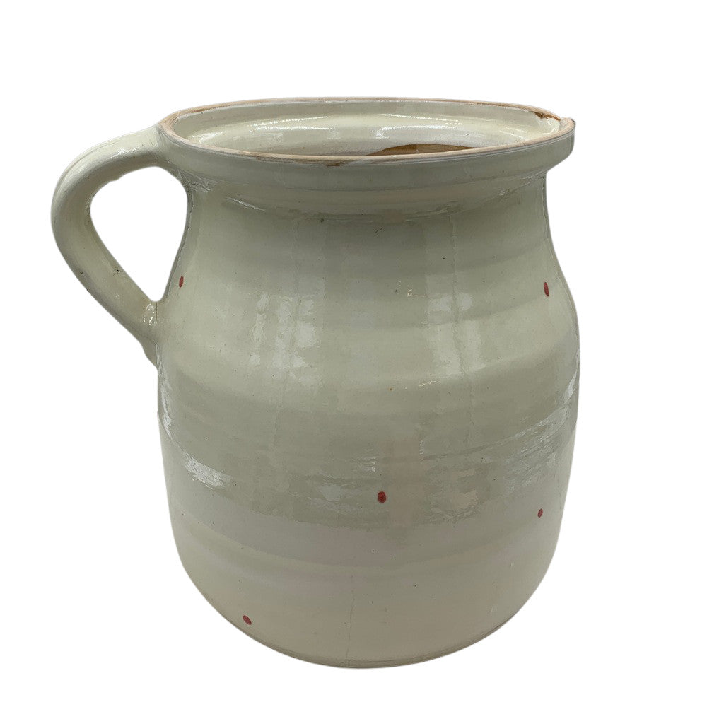 White Terracotta Decorative Pitcher - Berbere Imports