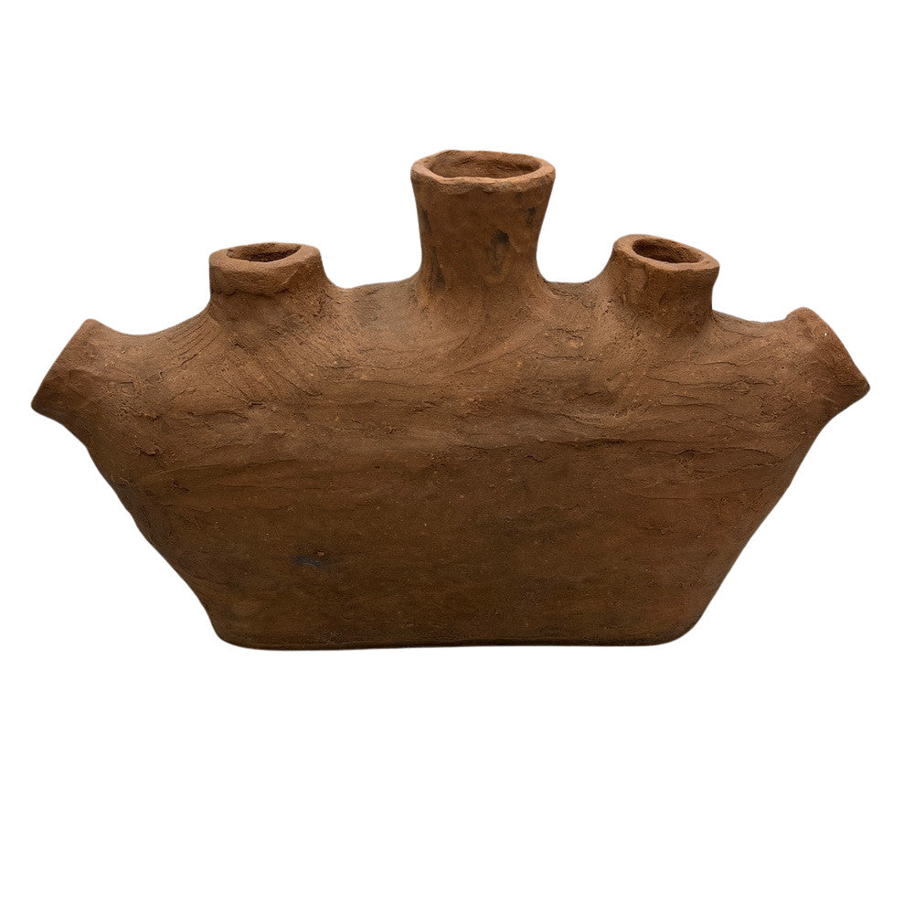 Terracotta Low 5-Plug Plug Vase - Berbere Imports