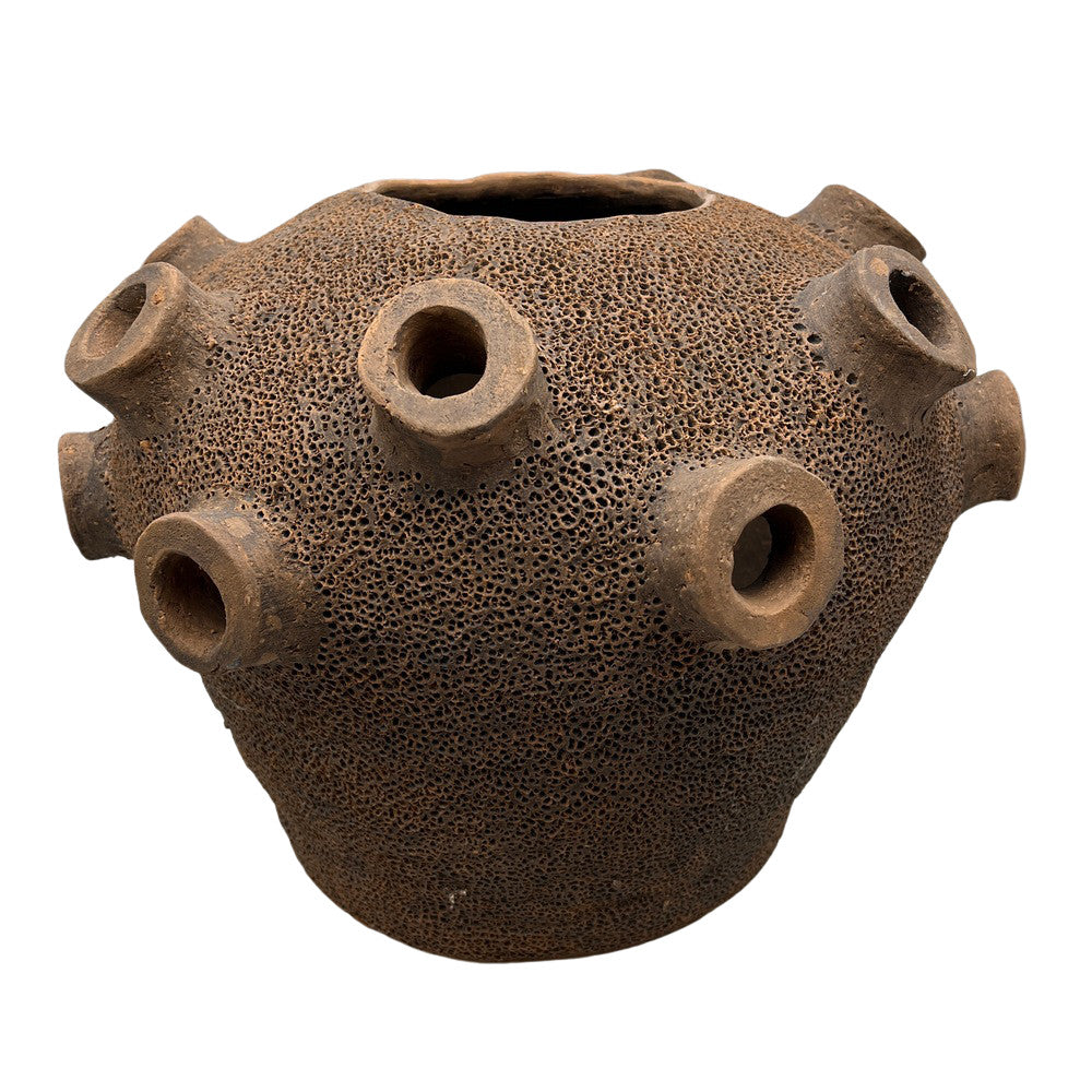 Round Coral-Shaped Terracotta Pot - Berbere Imports