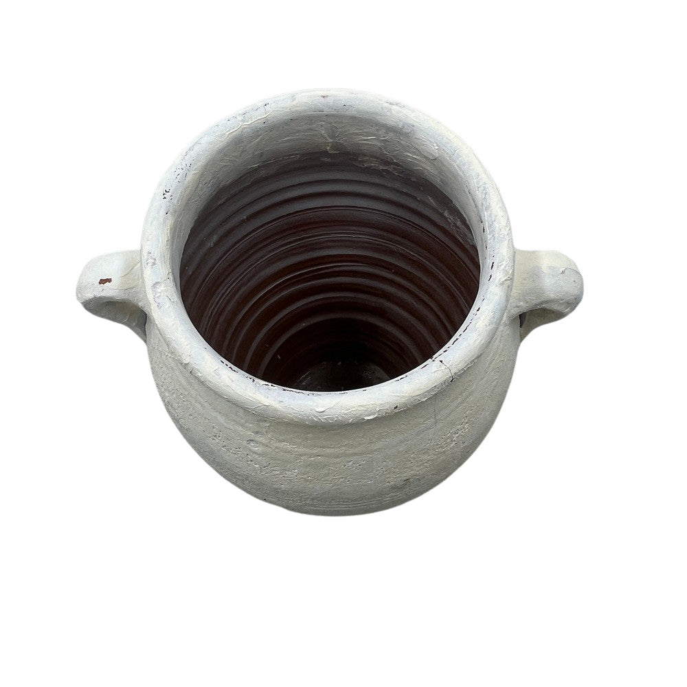 Terracotta 2-Handle Cooking Pot - Whitewash - Berbere Imports