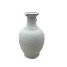 Single-Handle Terracotta Vessel - White Finish - Berbere Imports